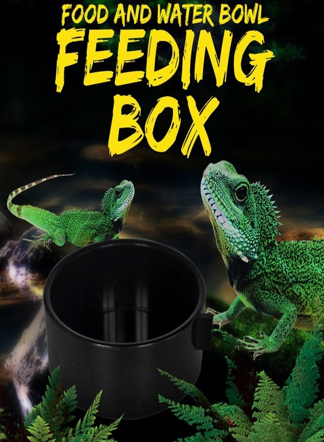 SquEqu 5 Pack Crested Gecko Food and Water Bowl Reptile Feeding Dish Gecko Feeder Reptile Food Dish Bowl for Lizard Bearded Dragon Tortoise Reptiles Tank Lounge Composite Habitat Leopard - Image 3
